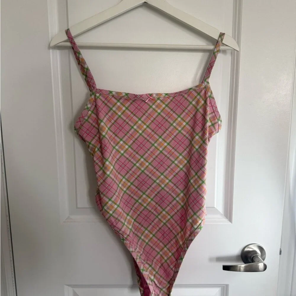 Frankies Bikinis x PINK Victoria's Secret Multicolor Pink Plaid One-piece Swim - Picture 2 of 6